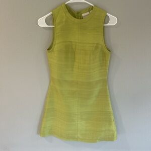Julia Amory green silk a line dress